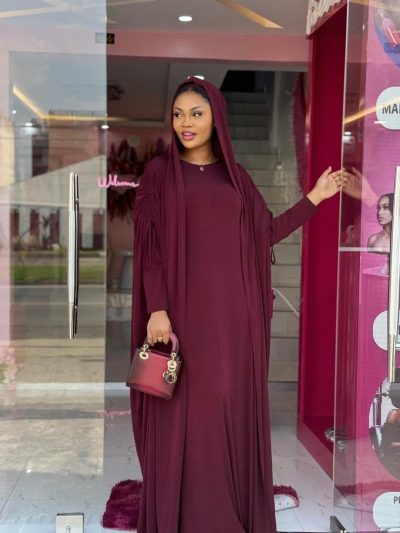 Abaya SARAH Rouge Bordeau