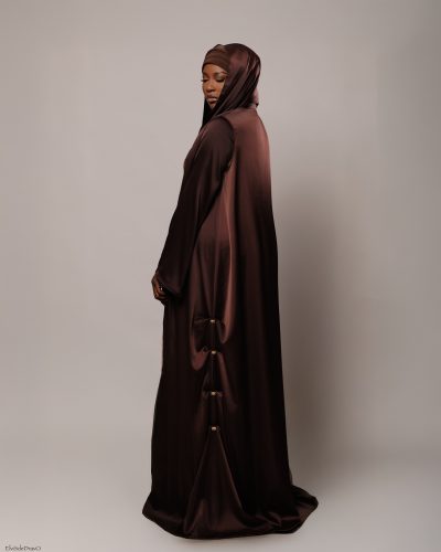 Abaya KHADIJA Marron-Beige – Image 2