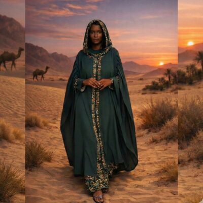 Abaya MARYAM Imprimé - Vert